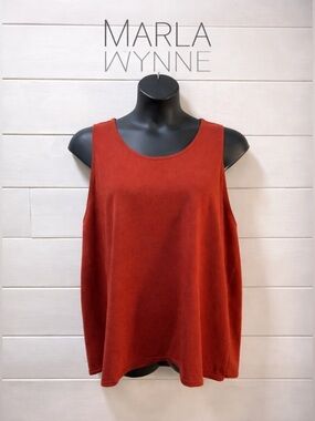 MARLA WYNNE Rust Sleeveless Knit Top – Size US 3X